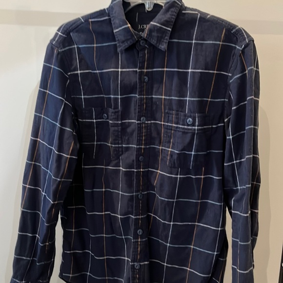 J. Crew Mens Med Classic Fit Blue Plaid Flannel - Picture 1 of 3